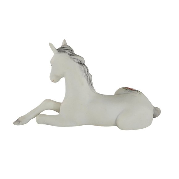 Vintage Foal Baby Horse Lying Down Figurine Signed E Johnson - Picture 5 of 8